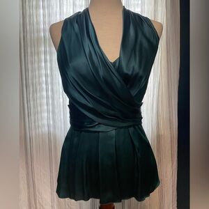 Banana Republic size 4 silk top, dark green/almost teal color, sleeveless